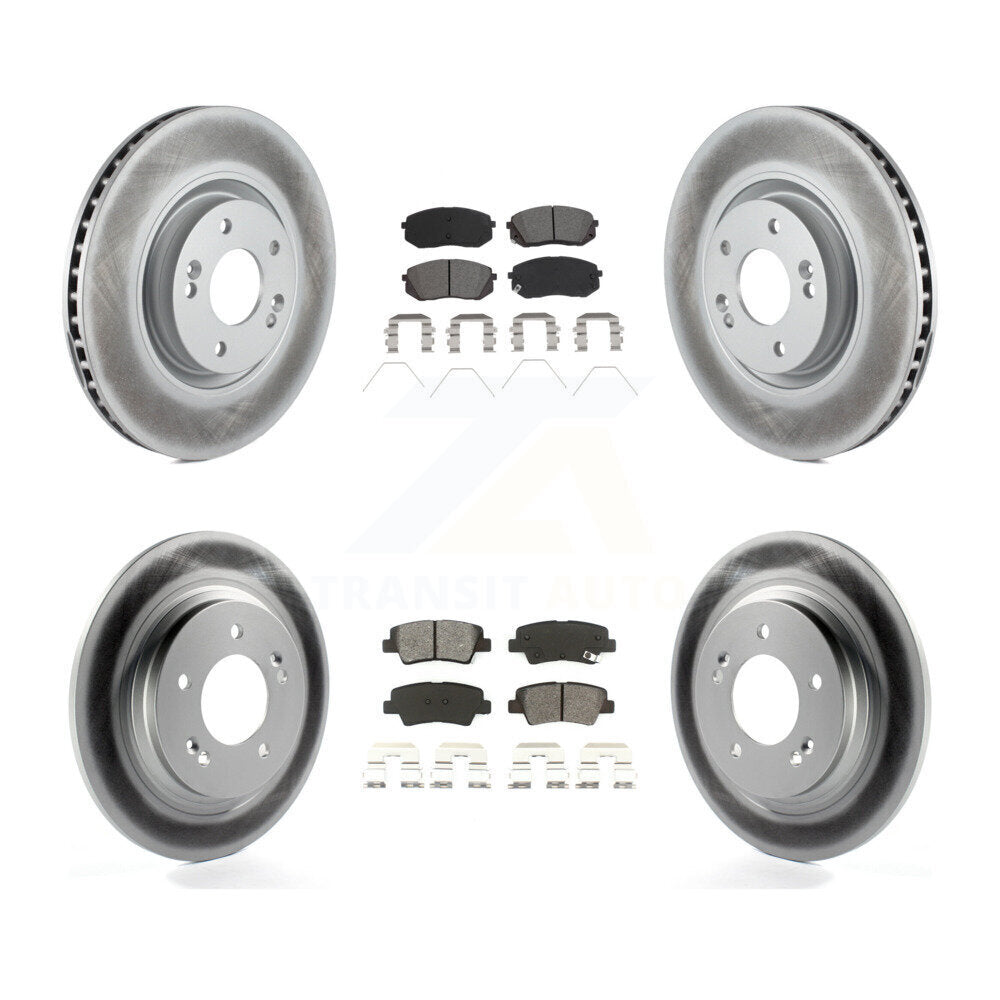 Front Rear Coat Disc Brake Rotor Semi-Metallic Pad Kit For 2016 Hyundai Sonata GAS engine KGS-101971