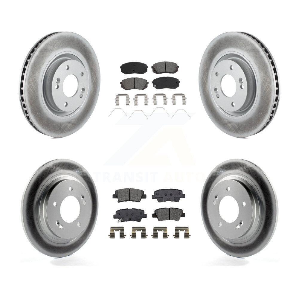 Front Rear Coated Disc Brake Rotors And Semi-Metallic Pads Kit For Kia Optima KGS-101972