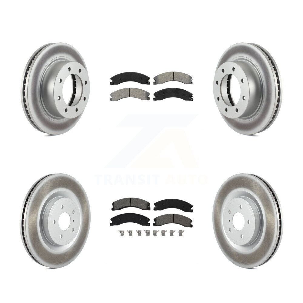Front Rear Coated Disc Brake Rotors Semi-Metallic Pad Kit For Nissan NV2500 NV3500 NV1500 KGS-101975
