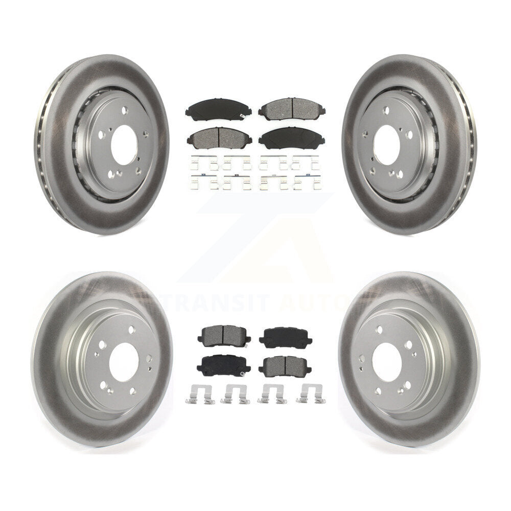 Front Rear Coated Disc Brake Rotors And Semi-Metallic Pads Kit For Acura MDX KGS-101977