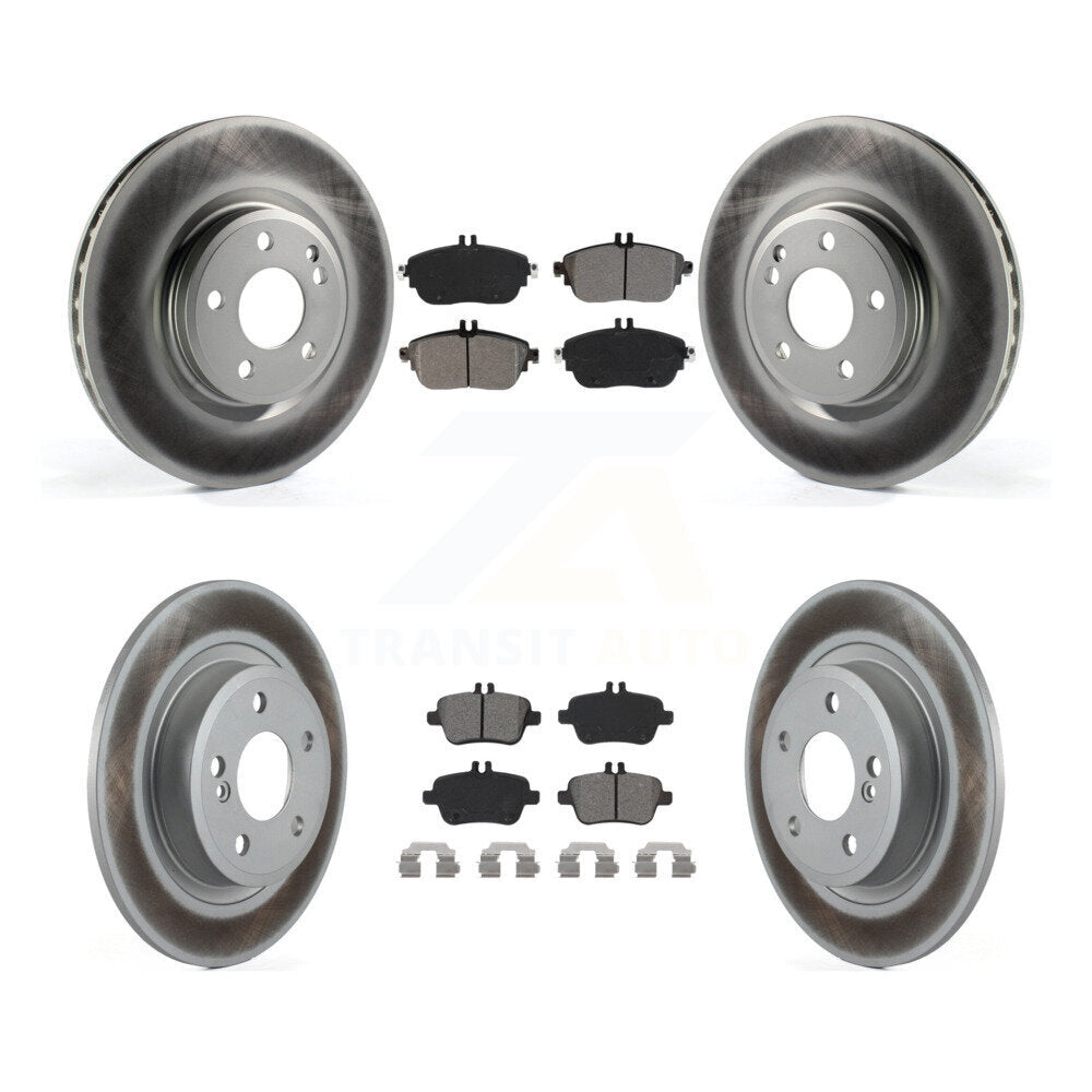 Front Rear Coat Brake Rotors Semi-Metallic Pad Kit For Mercedes-Benz GLA250 CLA250 B250 B KGS-101980