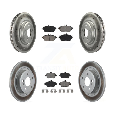Front Rear Coated Disc Brake Rotors & Semi-Metallic Pad Kit For Mercedes-Benz B250 CLA250 KGS-101982