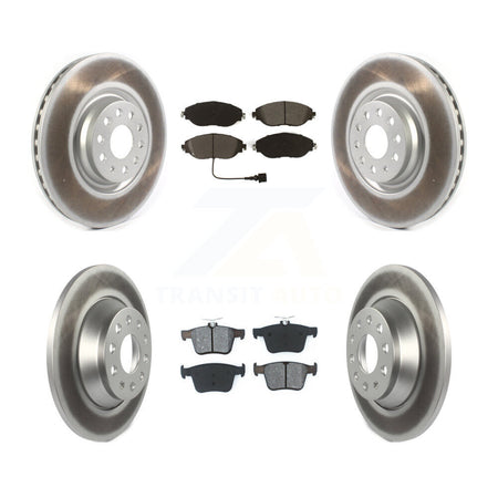 Front Rear Coated Disc Brake Rotors And Semi-Metallic Pad Kit For Volkswagen Tiguan Jetta KGS-101988