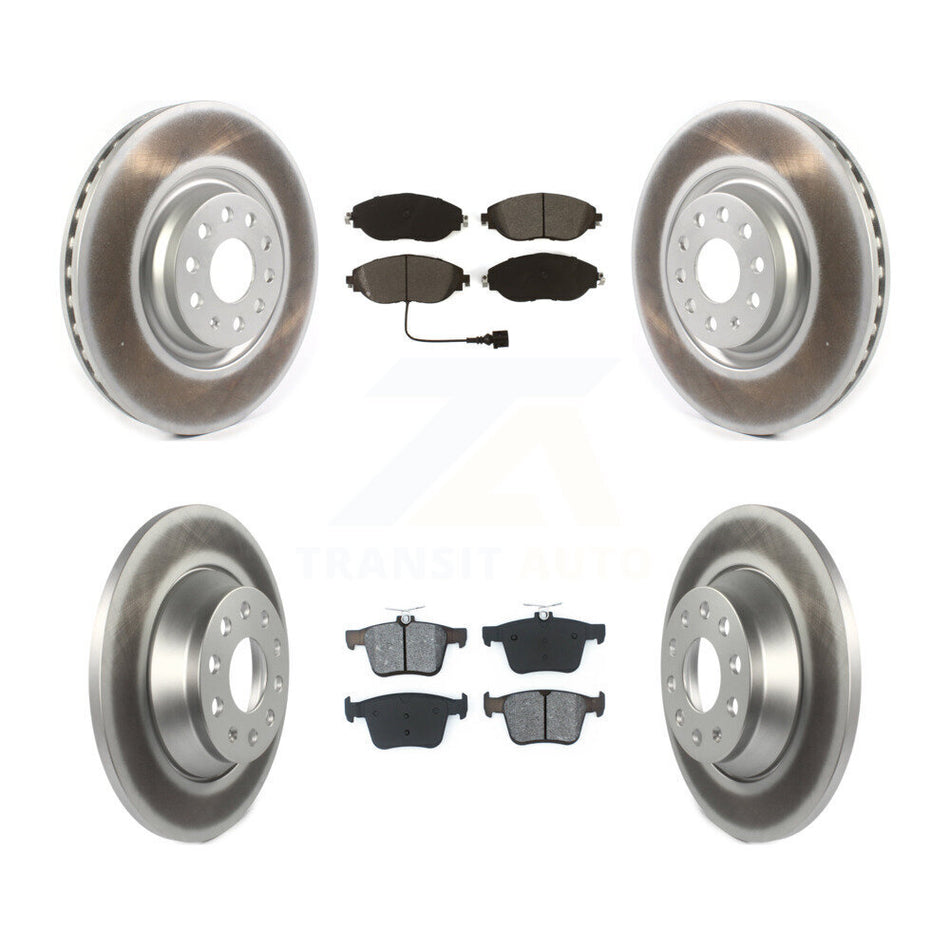 Front Rear Coated Disc Brake Rotors And Semi-Metallic Pad Kit For Volkswagen Tiguan Jetta KGS-101988