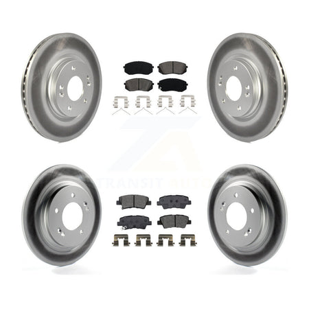 Front Rear Coated Disc Brake Rotors And Semi-Metallic Pads Kit For Kia Optima KGS-101990
