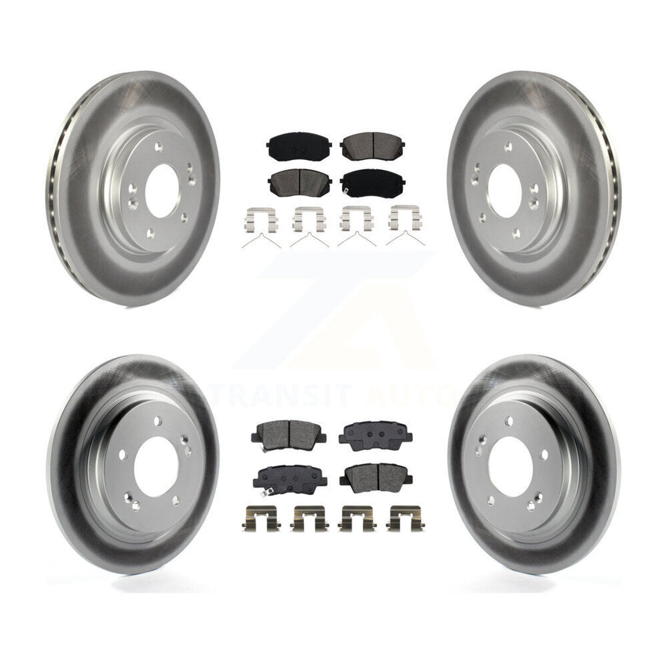 Front Rear Coated Disc Brake Rotors And Semi-Metallic Pads Kit For Kia Optima KGS-101990