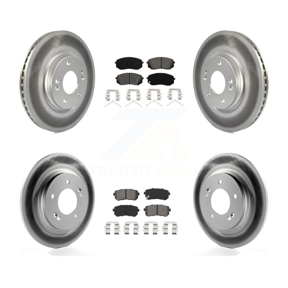 Front Rear Coat Disc Brake Rotors Semi-Metallic Pad Kit For 2016 Kia Optima LX/EX/LX 1.6T KGS-101991