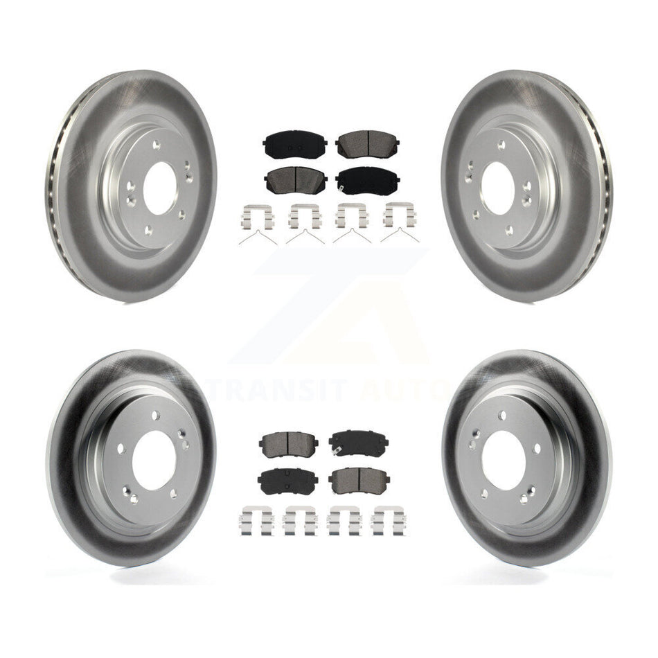 Front Rear Coat Disc Brake Rotors Semi-Metallic Pad Kit For 2016 Kia Optima LX/EX/LX 1.6T KGS-101991