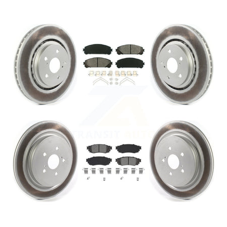Front Rear Coated Brake Rotor Semi-Metallic Pad Kit For Lexus RX350 RX450h RX350L RX450hL KGS-101996