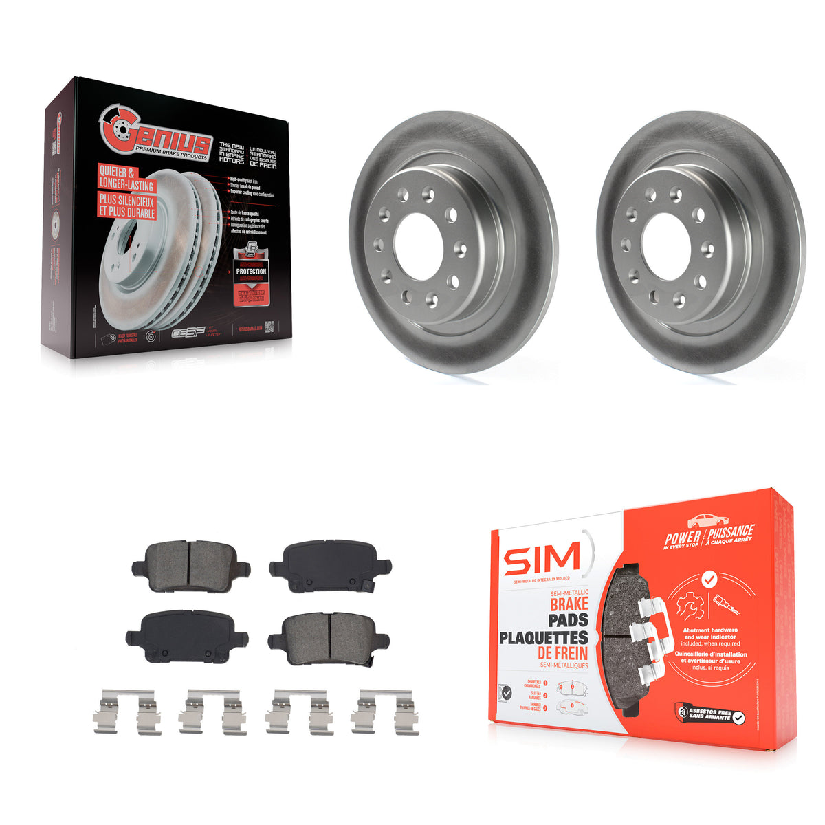 Rear Coat Disc Brake Rotor Semi-Metallic Pad Kit For Chevrolet Equinox GMC Terrain Malibu KGS-102007