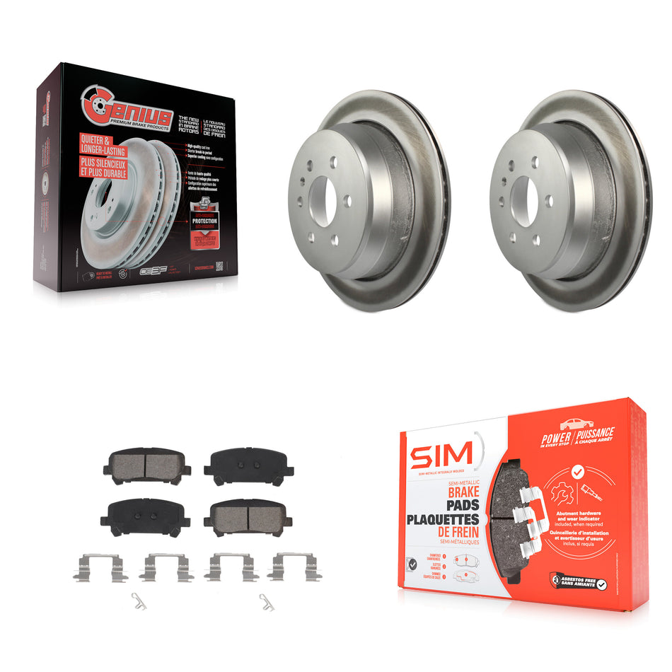 Rear Coated Brake Rotor Semi-Metallic Pad Kit For 2015-2020 Chevrolet Colorado GMC Canyon KGS-102009
