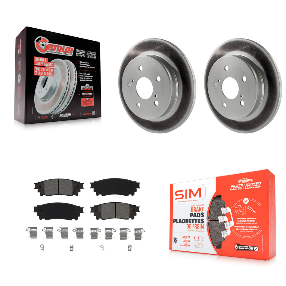 Rear Coat Brake Rotors Semi-Metallic Pad Kit For Toyota RAV4 Camry Lexus C-HR NX300 Cross KGS-102024