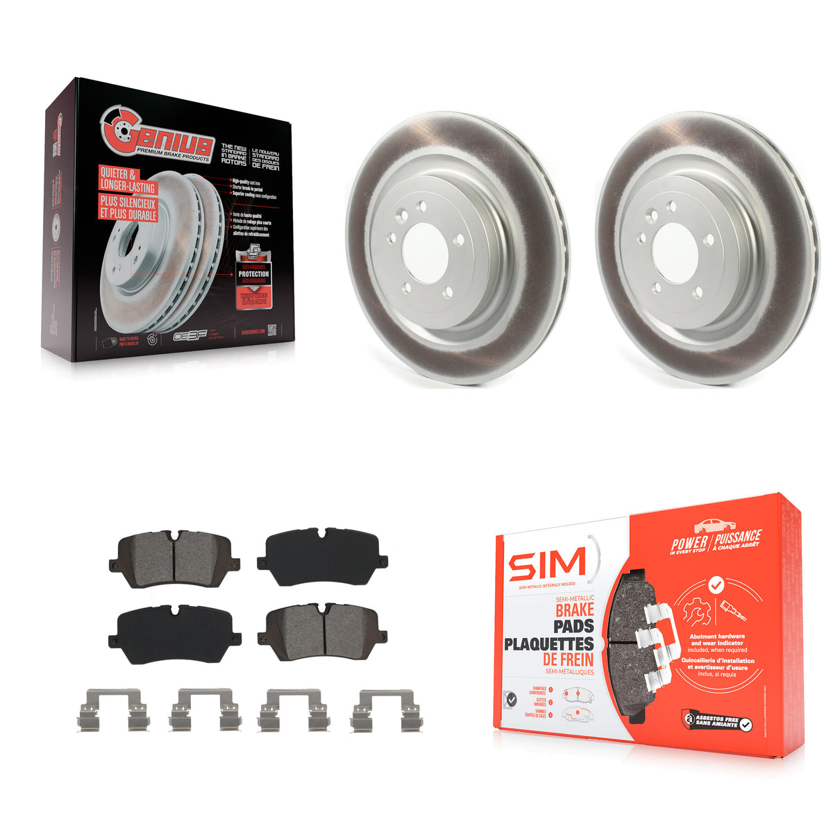 Rear Coated Brake Rotors Semi-Metallic Pad Kit For Land Rover Range Sport Defender 110 90 KGS-102026