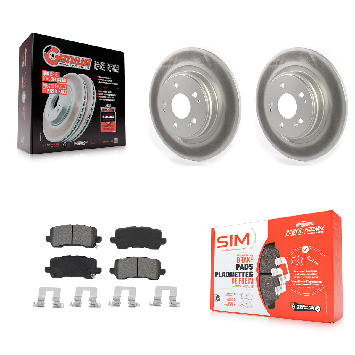 Rear Coated Disc Brake Rotors And Semi-Metallic Pads Kit For 2017-2020 Acura MDX KGS-102028
