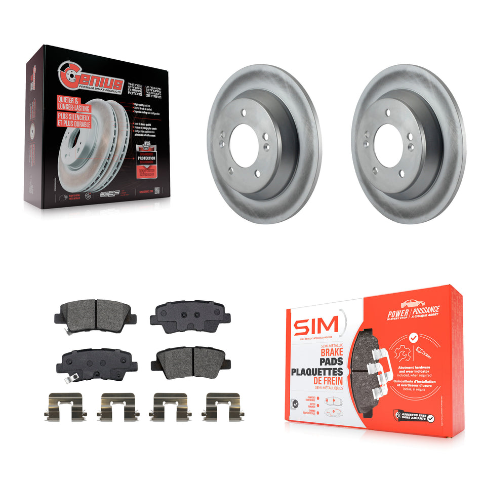Rear Coated Brake Rotor & Semi-Metallic Pad Kit For Kia Rondo With Electric Parking KGS-102034