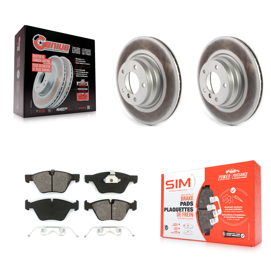 Front Coated Disc Brake Rotors And Semi-Metallic Pads Kit For BMW 330i 330xi X1 KGS-102086