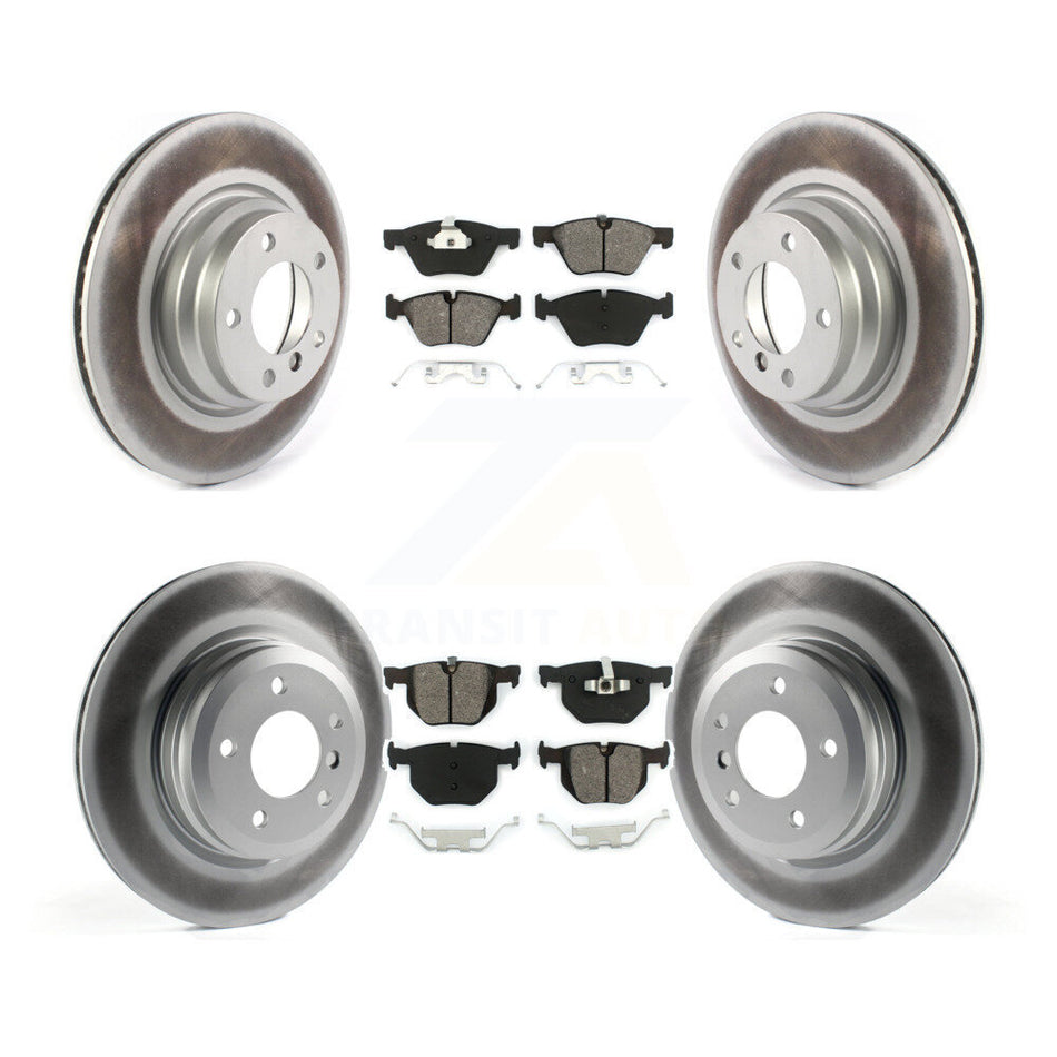 Front Rear Coated Disc Brake Rotors And Semi-Metallic Pads Kit For 2006-2006 BMW 330i 330xi KGS-102087