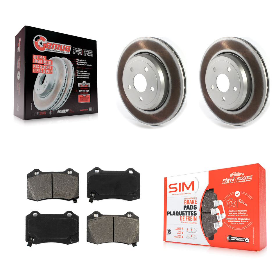 Rear Coated Disc Brake Rotors And Semi-Metallic Pads Kit For Jeep Grand Cherokee Dodge Durango KGS-102093