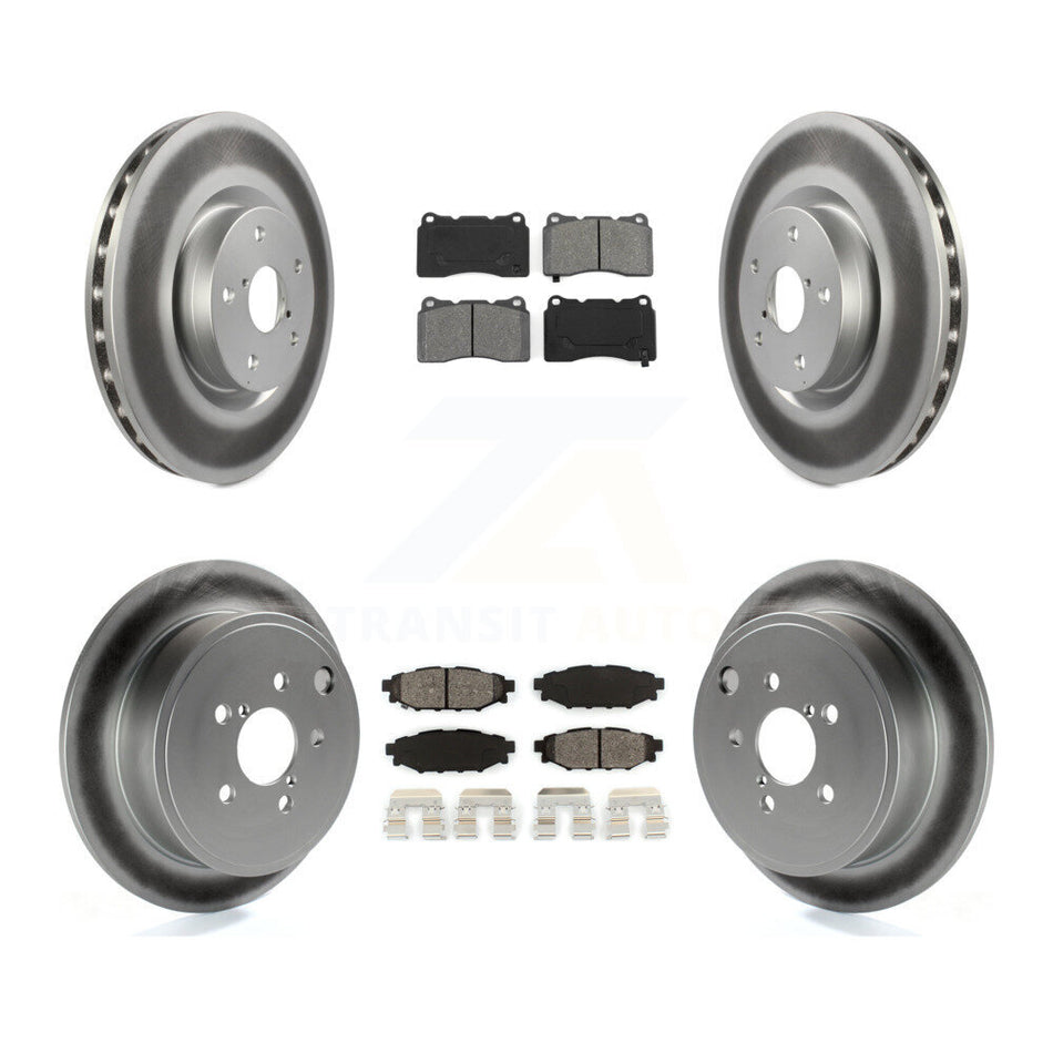 Front Rear Coat Brake Rotors Semi-Metallic Pad Kit For Subaru WRX With 15" Factory Wheels KGS-102101