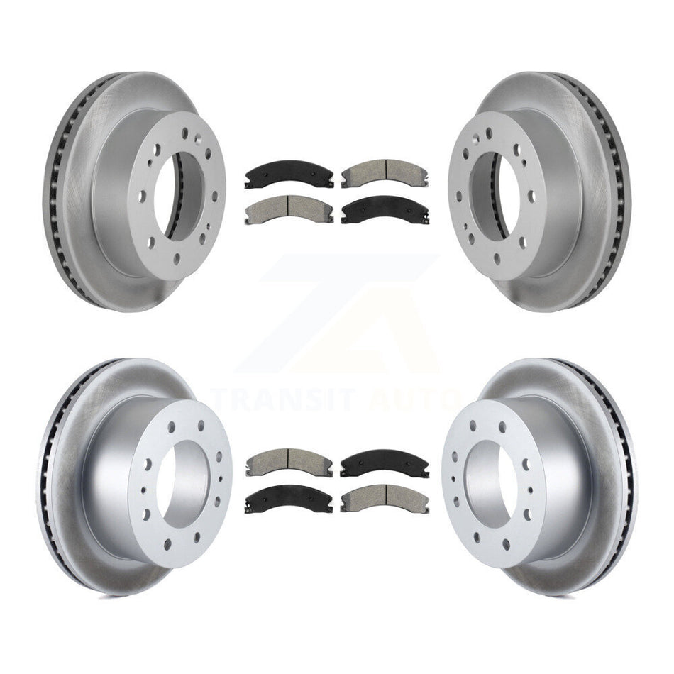 Front Rear Coated Disc Brake Rotors And Semi-Metallic Pads Kit For Chevrolet Silverado 2500 HD GMC Sierra 3500 Suburban KGS-102103
