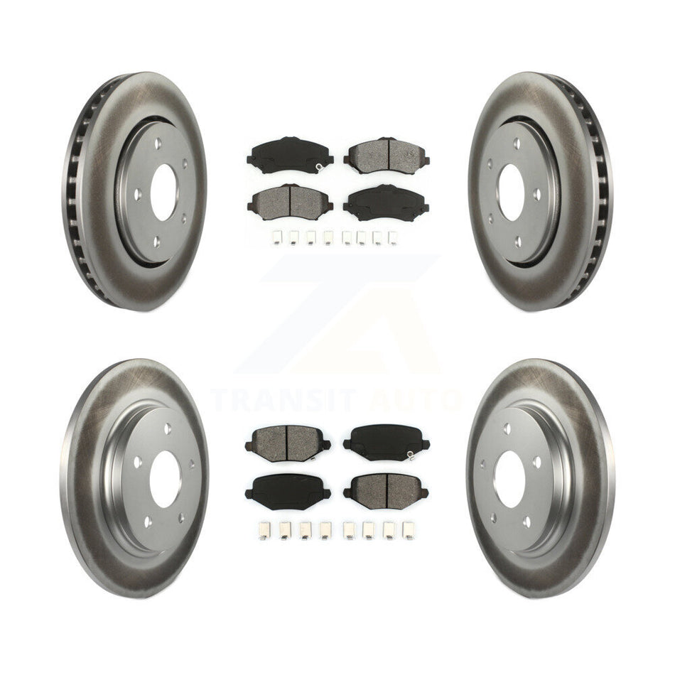 Front Rear Coated Disc Brake Rotors And Semi-Metallic Pads Kit For Dodge Grand Caravan Chrysler Town & Country Journey Ram C/V Volkswagen Routan KGS-102121