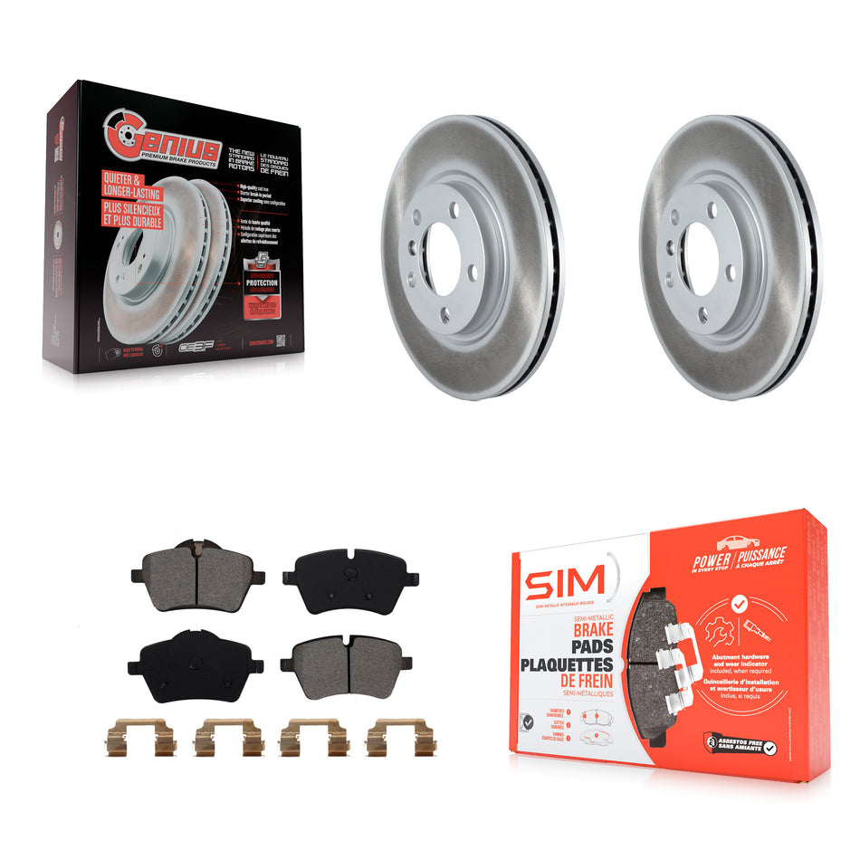 Front Coated Disc Brake Rotors And Semi-Metallic Pads Kit For Mini Cooper Countryman Paceman KGS-102131