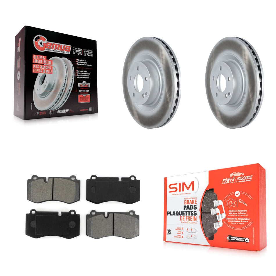 Front Coated Disc Brake Rotors And Semi-Metallic Pads Kit For Mercedes-Benz S550 SL550 CL550 S600 S400 S350 CL600 S450 KGS-102134