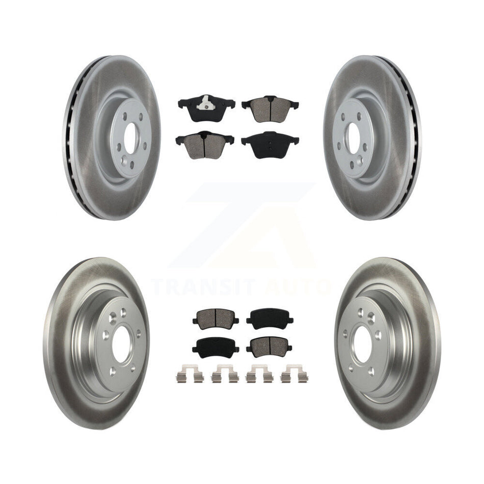 Front Rear Coated Disc Brake Rotors And Semi-Metallic Pads Kit For Volvo S60 V70 With 336mm Diameter Rotor KGS-102147