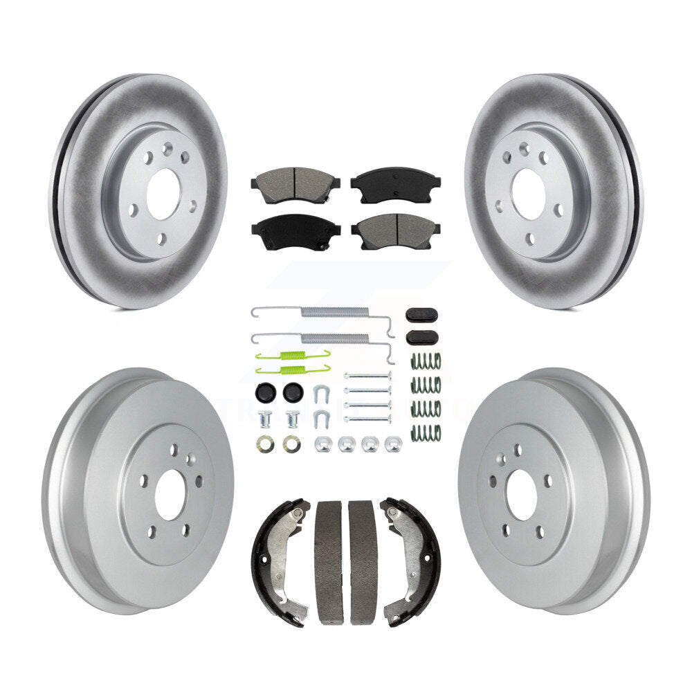 Front Rear Coat Brake Rotors Semi-Metallic Pad Drum Kit (7Pc) For Chevrolet Cruze Limited KGS-102153