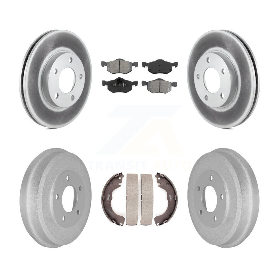 Front Rear Coated Disc Brake Rotors Semi-Metallic Pads And Drum Kit For Ford Escape Mazda Tribute Mercury Mariner KGS-102164