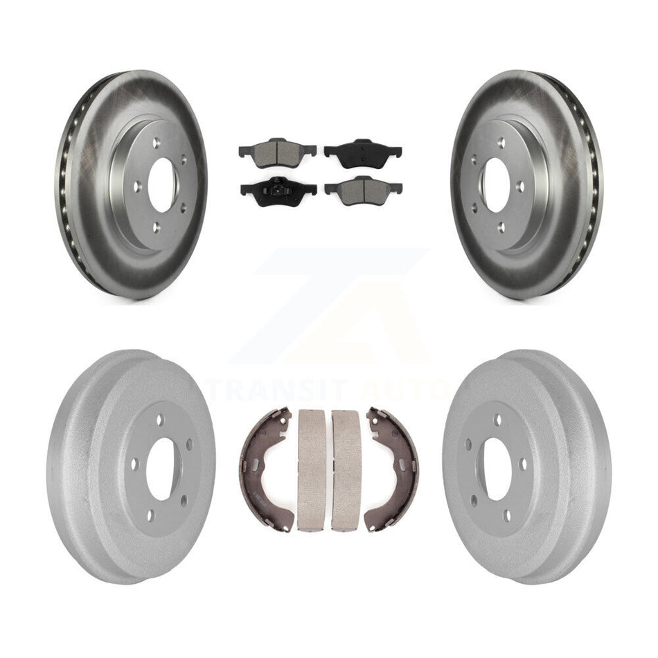 Front Rear Coated Disc Brake Rotors Semi-Metallic Pads And Drum Kit For Ford Escape Mercury Mariner Mazda Tribute KGS-102165