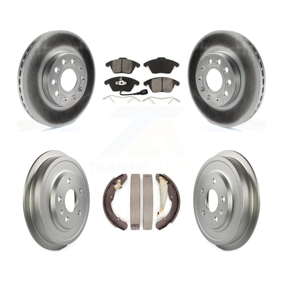 Front Rear Coated Disc Brake Rotors Semi-Metallic Pads And Drum Kit For Volkswagen Jetta Beetle With 288mm Diameter Rotor KGS-102169