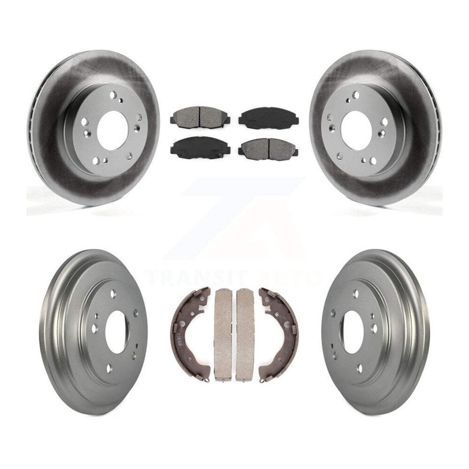 Front Rear Coated Disc Brake Rotors Semi-Metallic Pads And Drum Kit For Honda Civic KGS-102172