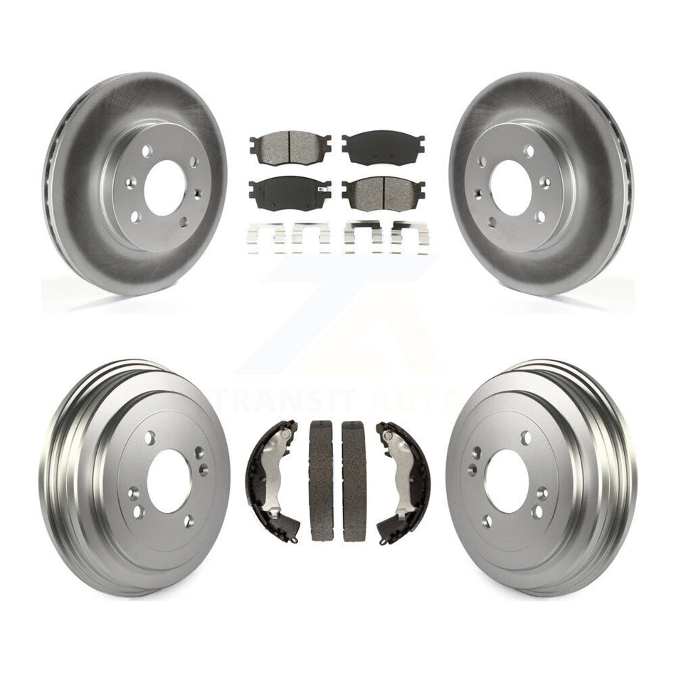 Front Rear Coated Disc Brake Rotors Semi-Metallic Pads And Drum Kit For Hyundai Accent Kia Rio Rio5 KGS-102185