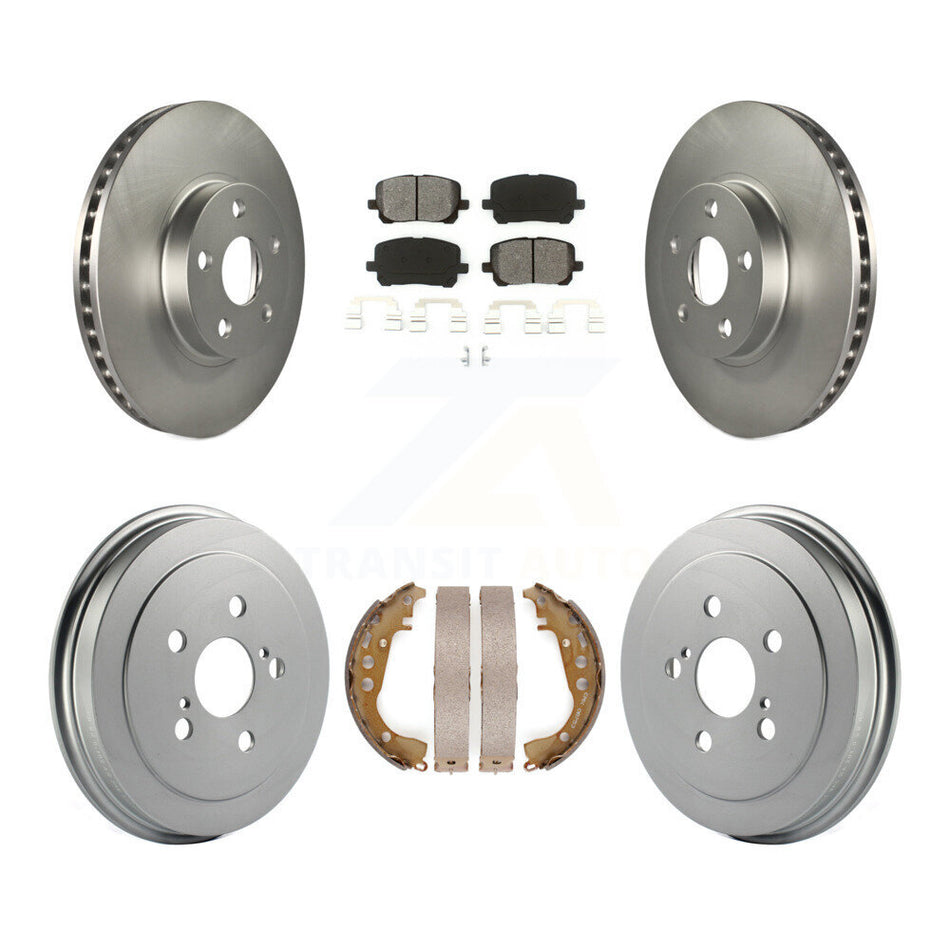 Front Rear Coated Disc Brake Rotors Semi-Metallic Pads And Drum Kit For Toyota Corolla KGS-102192