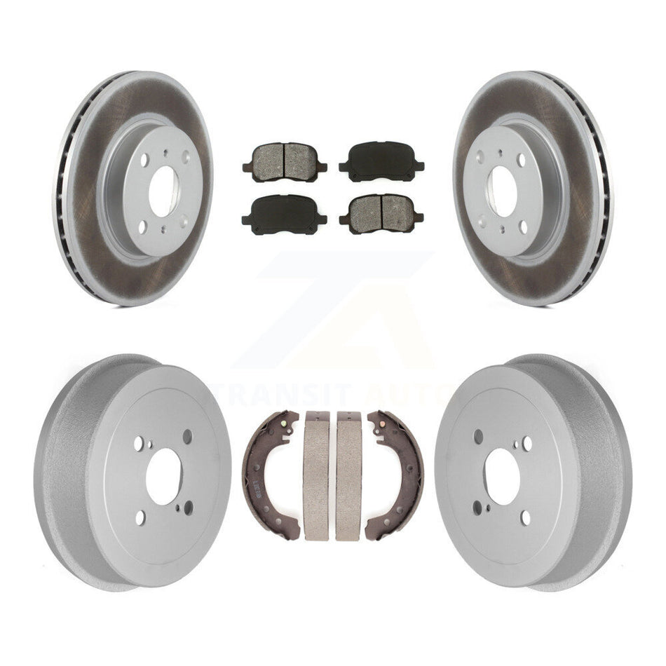 Front Rear Coated Disc Brake Rotors Semi-Metallic Pads And Drum Kit For 2002 Toyota Corolla From 04 02 KGS-102193