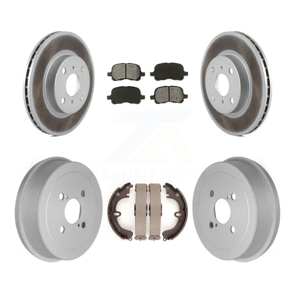 Front Rear Coated Disc Brake Rotors Semi-Metallic Pads And Drum Kit For Toyota Corolla KGS-102194