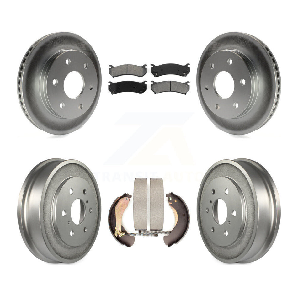 Front Rear Coated Disc Brake Rotors Semi-Metallic Pads And Drum Kit For Chevrolet Silverado 1500 GMC Sierra Classic KGS-102195