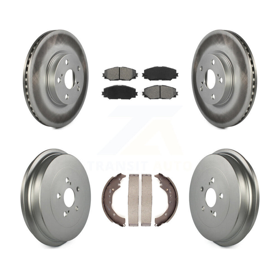 Front Rear Coated Disc Brake Rotors Semi-Metallic Pads And Drum Kit For Toyota Corolla KGS-102203