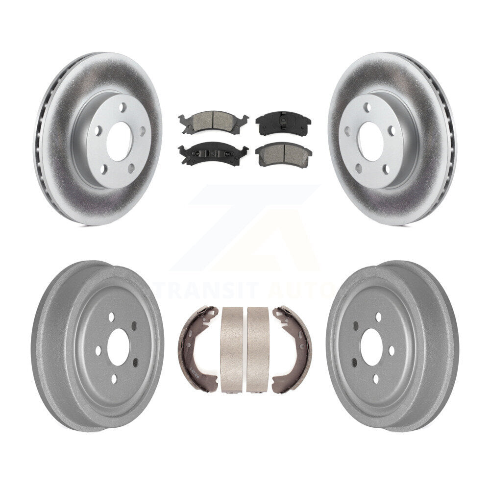 Front Rear Coated Disc Brake Rotors Semi-Metallic Pad And Drum Kit For Chevrolet Cavalier KGS-102212