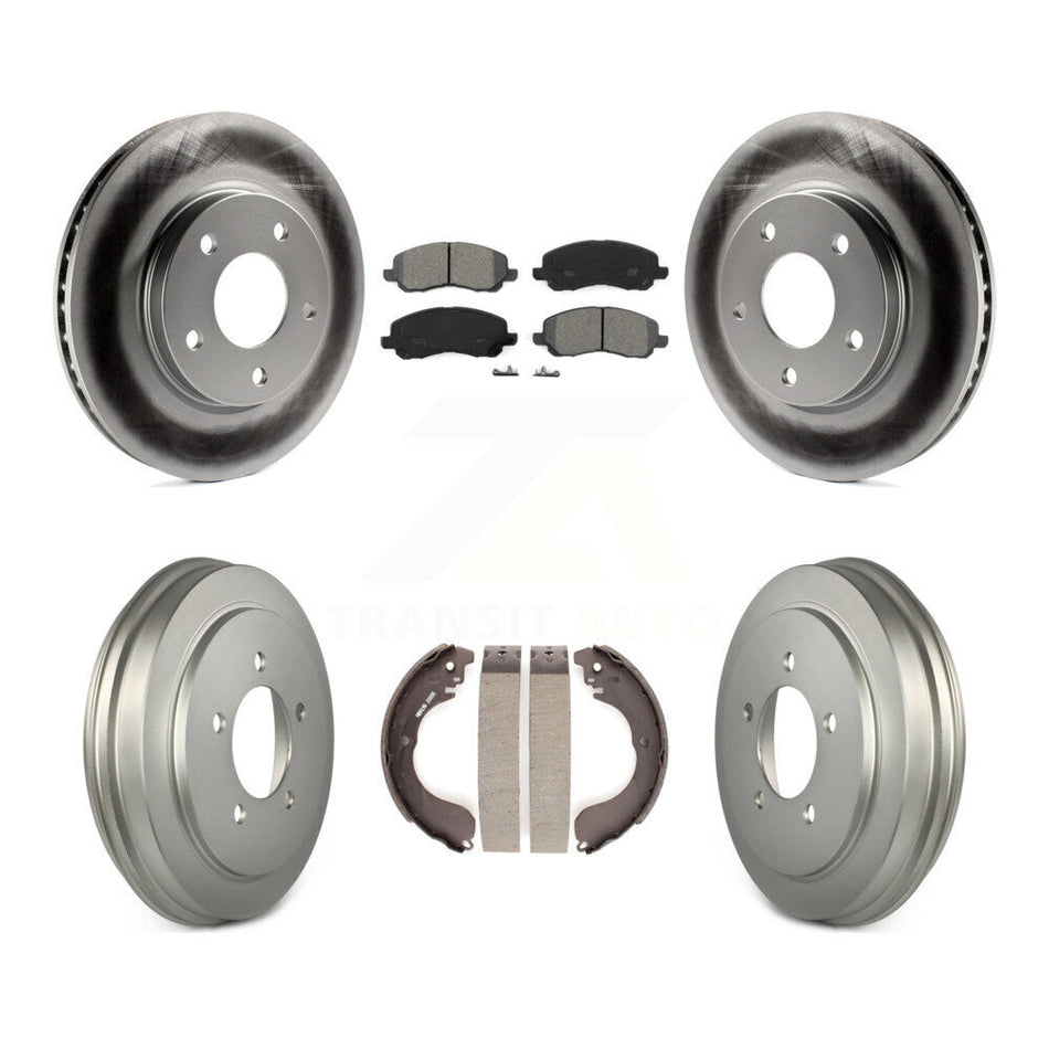 Front Rear Coated Disc Brake Rotors Semi-Metallic Pads And Drum Kit For Dodge Caliber KGS-102215