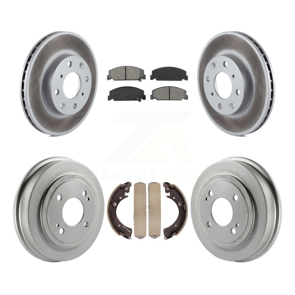 Front Rear Coated Disc Brake Rotors Semi-Metallic Pads And Drum Kit For Honda Civic KGS-102222