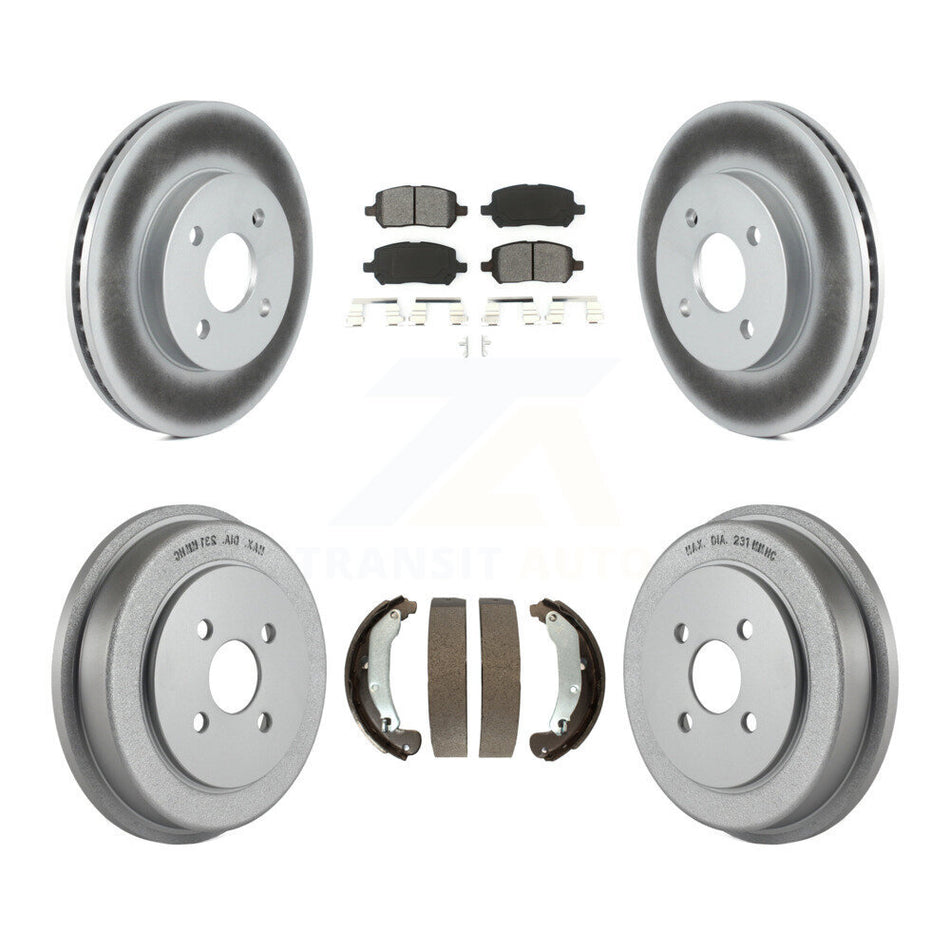 Front Rear Coated Disc Brake Rotors Semi-Metallic Pads And Drum Kit For Chevrolet Cobalt Saturn Ion Pontiac Pursuit KGS-102228