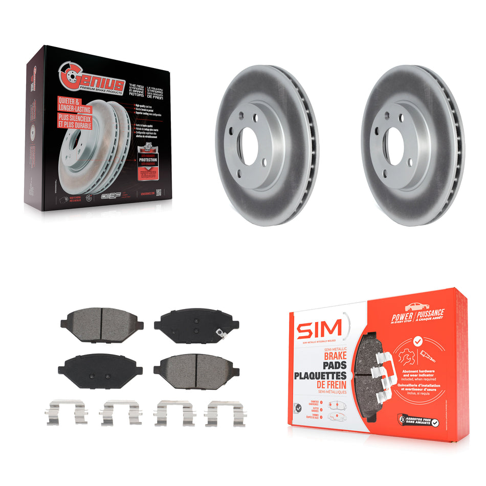 Front Coated Disc Brake Rotors And Semi-Metallic Pads Kit For 2016-2021 Chevrolet Spark KGS-102246