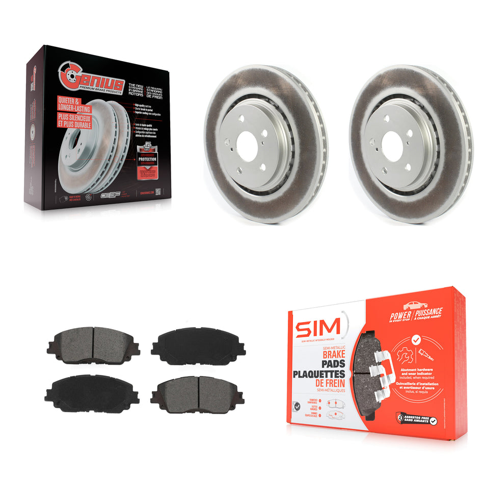 Front Coat Brake Rotors Semi-Metallic Pad Kit For 20-23 Toyota Camry XSE With TRD Package KGS-102250