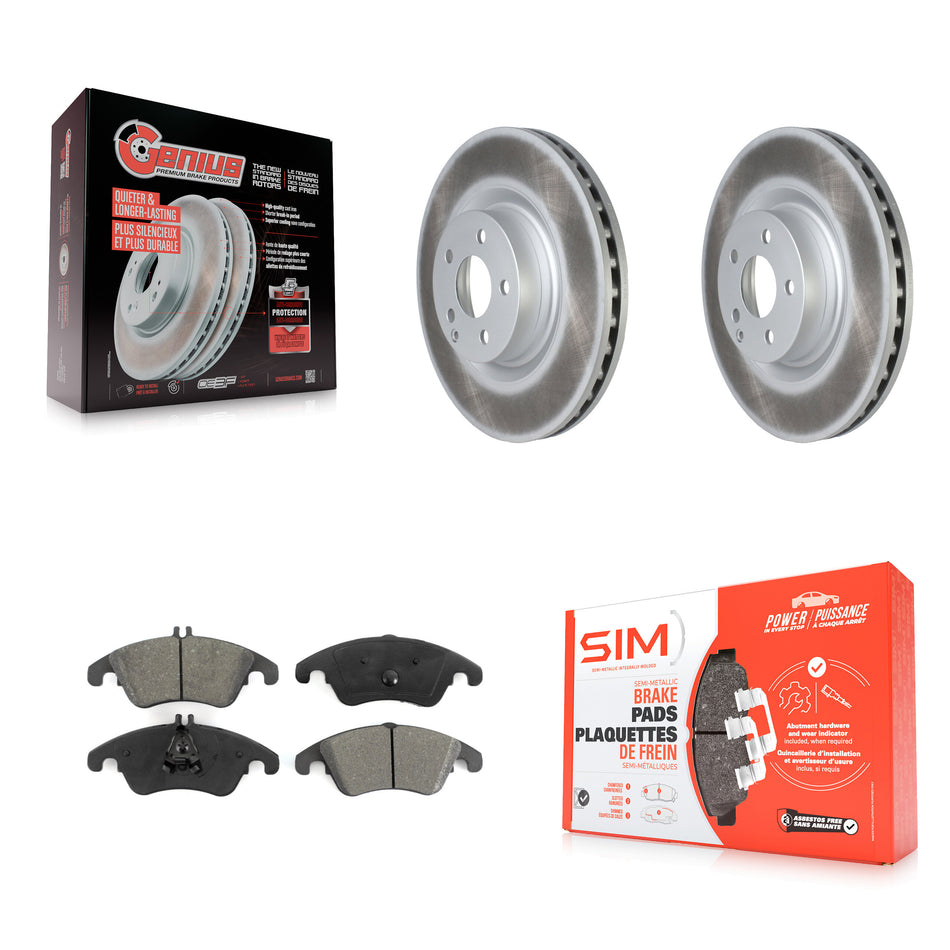 Front Coated Disc Brake Rotors And Semi-Metallic Pads Kit For Mercedes-Benz C250 E400 E550 KGS-102253