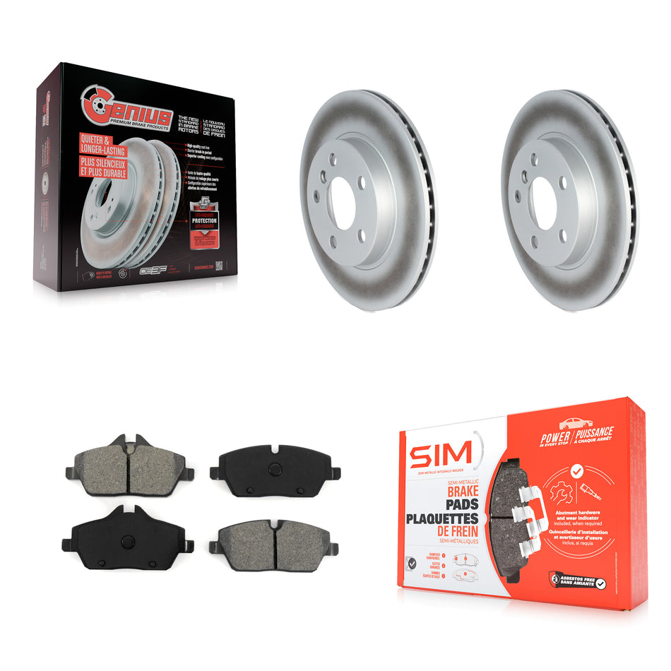 Front Coated Disc Brake Rotors And Semi-Metallic Pads Kit For BMW i3 i3s KGS-102255