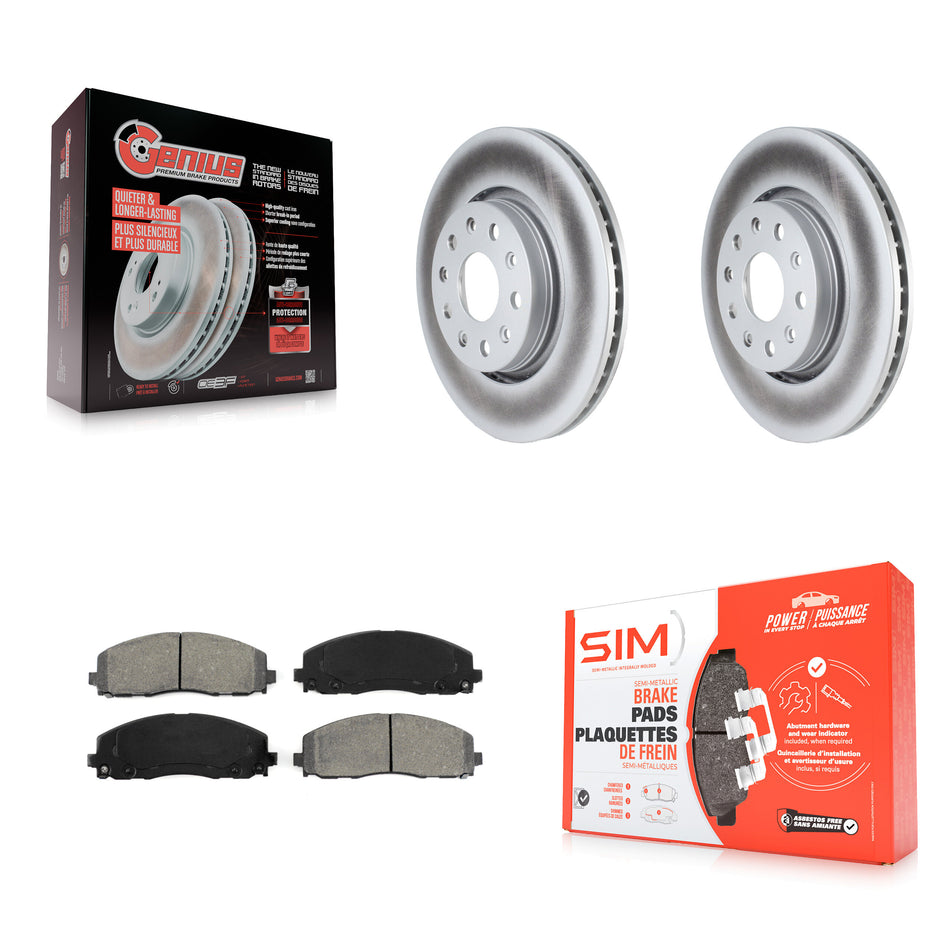 Front Coated Disc Brake Rotors And Semi-Metallic Pads Kit For Jeep Wrangler Gladiator KGS-102257