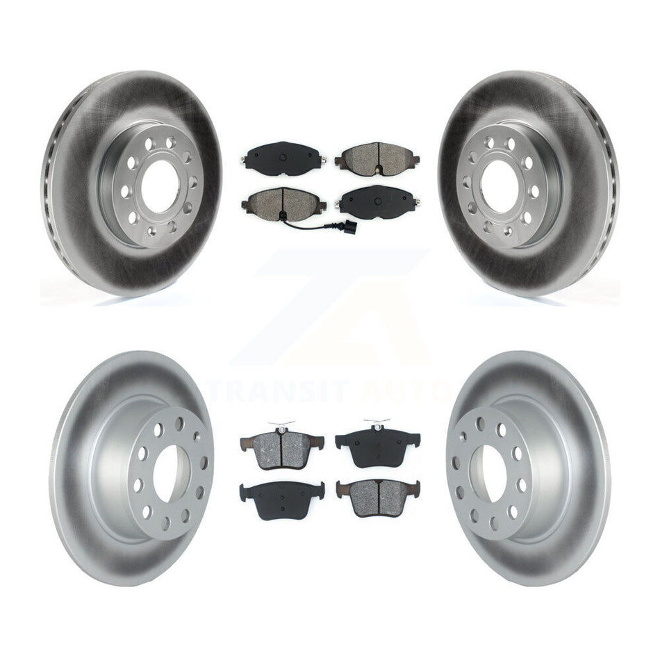 Front Rear Coated Disc Brake Rotors And Semi-Metallic Pads Kit For Volkswagen Jetta Taos KGS-102263