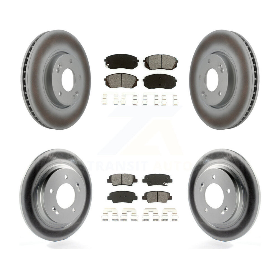 Front Rear Coated Disc Brake Rotors And Semi-Metallic Pads Kit For Kia Soul EV KGS-102274